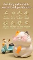 Lámpara Nocturna De Gato Glotón Recargable En Silicona Luz Táctil De Animal Decoración De Escritorio Y Cama Forma De Gato Y Peces - details 2