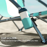 Outsunny Pack de 2 Sillas de Playa Plegables Ligeras Sillas de Camping Portátiles Bajas con Respaldo de Malla Portavasos Reposabrazos y Bolsa de Transporte para Acampada Jardín Pesca Carga 120 kg Azul - details 8