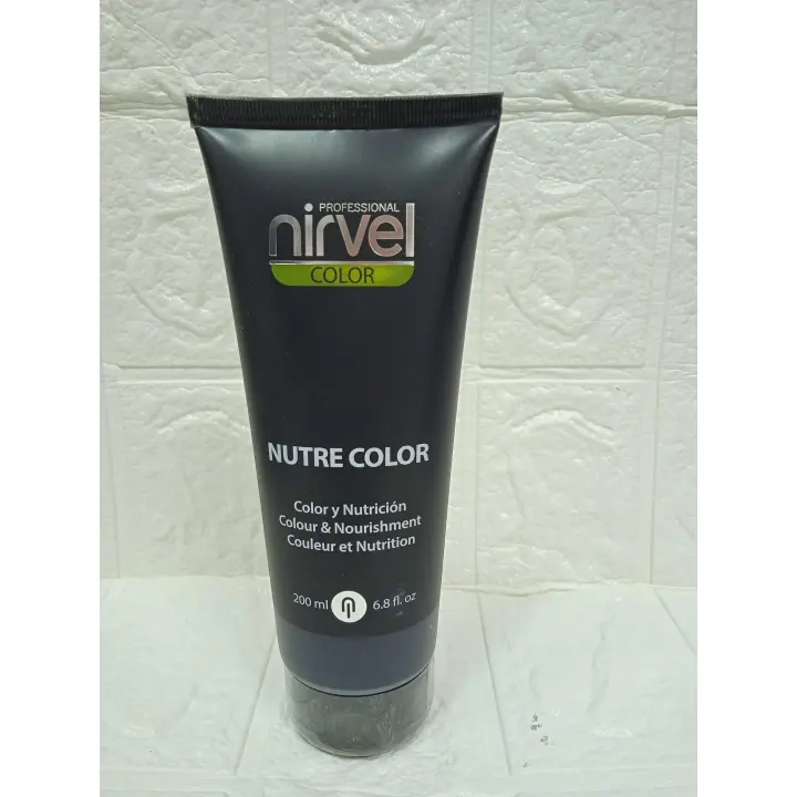 NIRVEL Cosmetics mascarilla color gris 200 ml, aporta nutrición y brillo. - 1