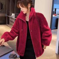Abrigo De Coral Doble Para Mujer Invierno Cálido Suave De Plush Con Cuello Alto Y Cierre De Cremallera Outerwear Casual - details 2