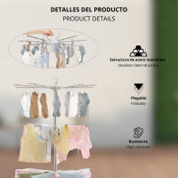 LUTODY - Tendedero plegable vertical Compacto y versátil para colgar ropa, toallas y prendas en el hogar, terraza, salón y dormitorio - details 1