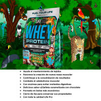 LIFE PRO NUTRITION WHEY CHOCO MONKY 1KG BAG EDITION - Formato Bolsa Ahorro - Sabor Exclusivo a Chocolatinas de la Infancia - details 1