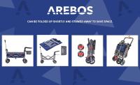 AREBOS Carro de Mano Premium con Toldo Plegable 100 Kg Negro/Gris - details 3