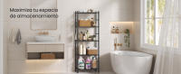 SONGMICS Estantería Metálica de 5 Niveles Organizador de Acero 40 x 30 x 144 cm Negro - details 0