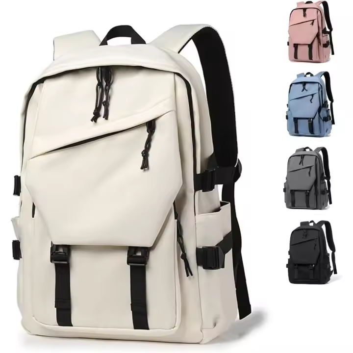 Mochila informal para hombres y mujeres, mochila ligera para el día a día, bolsa de viaje, senderismo y negocios (blanco natural) - 1