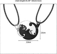 Par de Collares, collar de Pareja, collar de Gato rompecabezas, collar de la Amistad, joyería - details 0