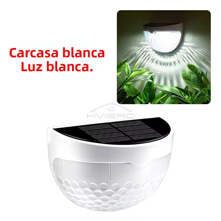Lámpara Solar LED Para Valla Exterior Impermeable Luz De Pared Para Jardín Camino Terraza Decorativa Blanca Cálida Instalación Auto-Contenida Fuente De Energía Solar - 1