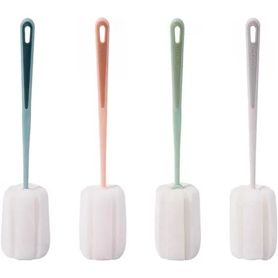 Verde 4pcs Tazas Portátiles Cepillos de Limpieza para Lavar Botellas de Cerveza de Cuello Estrecho - 1