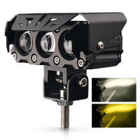 Spotlight LED De Motocicleta Doble Color Bajo/Alto Lente Mini Antigolpes Luz De Conducción Faros Neblina Para Coches Camiones SUV UTV 12V 24V - details 0