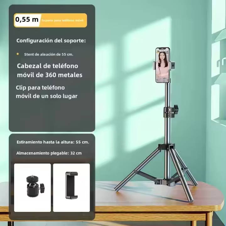 Palo Selfie Automático Multifuncional Trípode Para Móvil Soporte De Escritorio Para Fotografía De Viaje Última Tendencia - 1