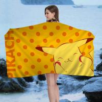 Toalla De Playa P-Pikachu Dibujos Animados Para Niños Toalla De Baño Grande Absorbente Microfibra Para Natación Viajes - details 2