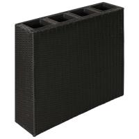 vidaXL Jardinera alta con 4 macetas 2 uds ratán sintético Color Gris,  Blanco,  Negro y mas - details 3