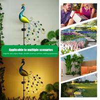 Lámpara Solar De Pavo Real Para Jardín Decoración Externa Con Luz LED Impermeable 300mAh Soporte De Camino Para Patio Garden - details 1