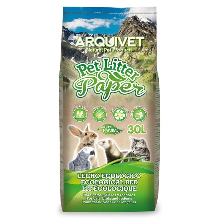 Arena para gatos, pájaros y roedores Pet litter paper 30 L Arquivet - 1