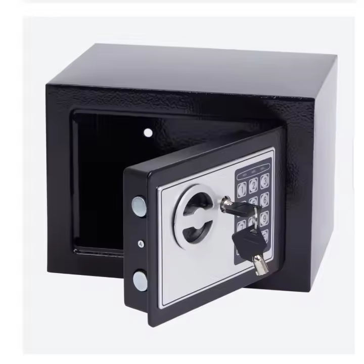 Caja fuerte digital electrónica. Cierre con cerradura electrónica y cerradura tradicional. 17x23x17 cm - 1