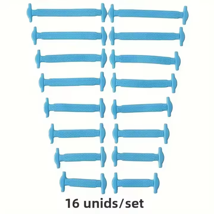Alpargatas De Silicona Elástica Creativas Y Largas Para Zapatos 16 Piezas Libres De Trenzado Y Atar Fácil Para Niños Y Adultos - 1