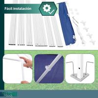 Carpa Cenador Gazebo Desmontable 3 x 3 m Azul| con Tubos de Acero de Alta Resistencia, Protección UV, Poliéster 140gr/m2 Resistente Lluvia| para Playa, Camping, Jardín, Terraza, Exteriores - details 1
