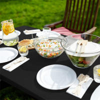Mantel Rectangular Elástico De Spandex Lavable Y Plegable Para Picnic Cubierta De Mesa Resistente a La Polilla Tela De Poliéster Para Bodas Fiestas Y Banquetes - details 3