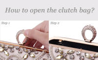 Bolso de Fiesta Pequeño Elegant Noche Diamantes de imitation Clutch - details 8