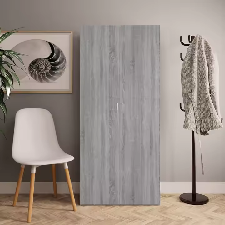 vidaXL Mueble zapatero madera contrachapada gris Sonoma 80x35,5x180 cm - 1