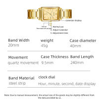 Reloj De Pulsera De Cuarzo Para Hombre Estilo Fashion Y Casual Material De Correa De Cuero Y Acero Inoxidable Rectangular Reloj De Mano Luminosa Fecha Completa Resistente Al Agua - details 3