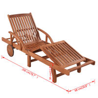 vidaXL Tumbonas 2 unidades y mesita madera maciza de acacia Sillas de Exterior Ideal para jardín, playa, piscina, terraza Tumbona Piscina Tumbonas Playa Tumbonas Jardín Exterior - details 6