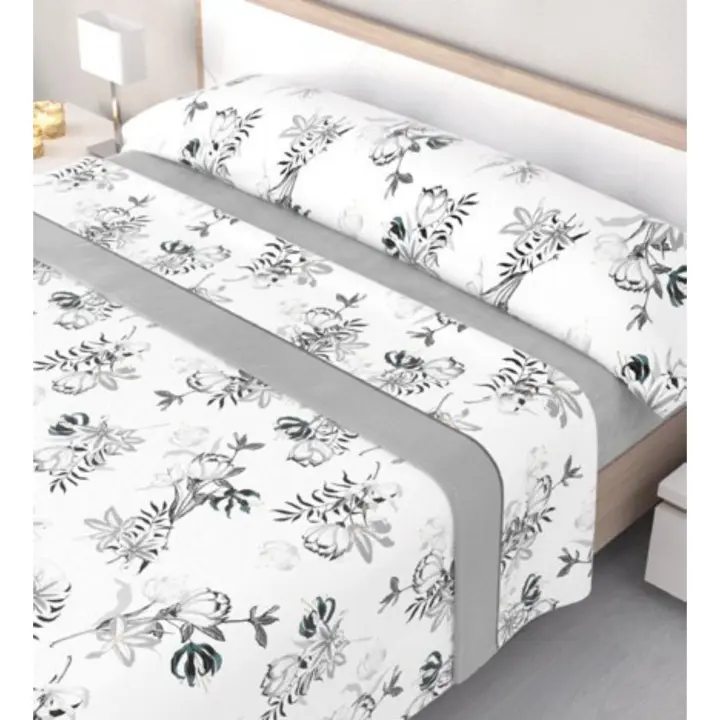 Mercatienda.es Sábanas de Coralina Térmicas -150x200cm- Tacto Suave Doble Perchado 200grs - Lena Gris. - 1