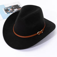 Sombrero De Paja Suave Británico Para Hombres Y Mujeres Sombrero De Jazz De Cuero Genuino Estilo Cowboy Occidental Con Borde Plano - details 8
