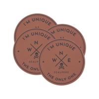 Scalpers Home Set de 4 posavasos marrones Ø11cm - Accesorios para bebidas de diseño único, fabricados en poliuretano duradero y antideslizantes - Ideal para tu hogar - details 0