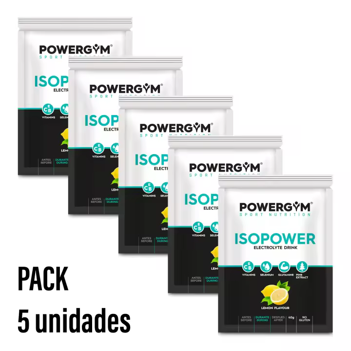 POWERGYM  ISOPOWER 40 g - PACK DE 5 UNITS Complemento alimenticio a base de hidratos de carbono, vitaminas y minerales - 1