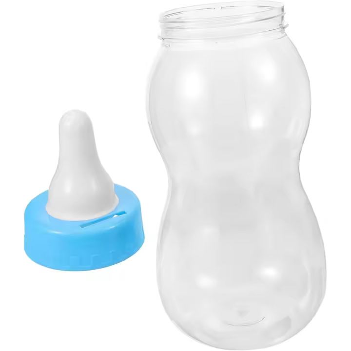 Hucha con forma de cerdito, para ducha, para guardar botellas, dinero, monedas, divertido abridor de botellas, comedero grande para botellas, cajas de almacenamiento, estante para secar botellas, para niños, coches, artículos en color azul - 1