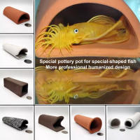 Decoración De Acuario Cerámica Nueva Jaula De Cría Para Peces Y Camarones Accesorios De Paisaje En Forma De Cilindro Cubículo Ornamento Para Acuarios - details 0
