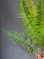 1PC Flor Artificial De Mimosa Y Pino Verde Para Decoración De Boda Hotel Y Escenario PVC Material Decoración Suave De Oficina - details 4
