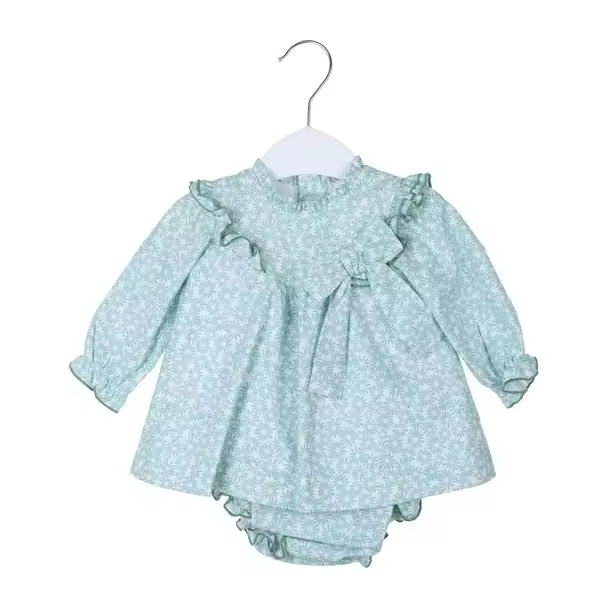 Vestido manga larga estampado para bebé y cubrepañal talla 9 meses-26915-Tony Bambino - 1