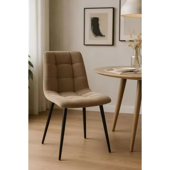 Silla Stuhl Tela - Marrón Claro - 1