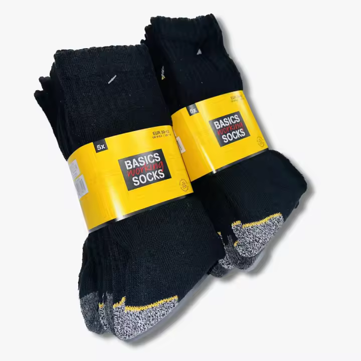 KALVIN - Pack 10 Pares de Calcetines de Algodón de Trabajo para Hombre - Calcetín de Media Caña de Canalé Negro y Surtido de color - Calcetines Pack 10 Hombre Tallas 39/42 y 43/46 - 1