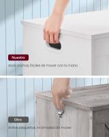 Baúl con tapa abatible, zapatero, caja para juguetes, multifunción, gran capacidad, tablero MDF, blanco, marrón - details 4