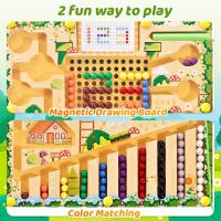 Laberinto De Colores Y Números Magnético De Madera 2 En 1 Juguete De Motricidad Finas Para Niños Montessori Actividad De Guardería - details 3