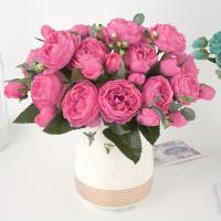 Ramo De Flores Artificiales Peonía De Seda Para Decoración De Casamiento Y Hogar Piezas Pequeñas Diseño De Bouquet Para Interior - details 12