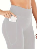 Leggings De Yoga Para Mujer Cintura Alta Levanta Glúteos Estilo Flare Duraderos Elásticos Con Bolsillos Adecuados Para Todas Las Estaciones - details 4