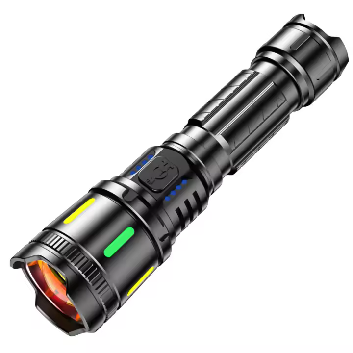 Linterna LED recargable superbrillante, linterna táctica impermeable con zoom para emergencias, acampadas y senderismo - 1