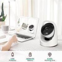 Memories Ventilador Mesa Silencioso, Ventilador Silencioso para Dormir, Ventilador Mesa Oscilante, Portátil Batería USB Luz Nocturna Dormitorio Escritorio Potente bajo Consumo Sobremesa,(blanco) - details 6