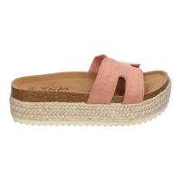 PuntoSalao Sandalias bio de plataforma en yute para mujer color rosa M-288 - details 1