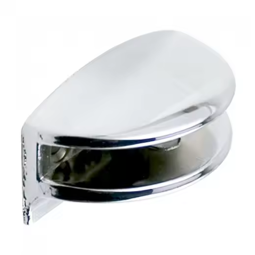 SOPORTE MEDIA LUNA PARA CRISTAL 6mm CROMO - 1