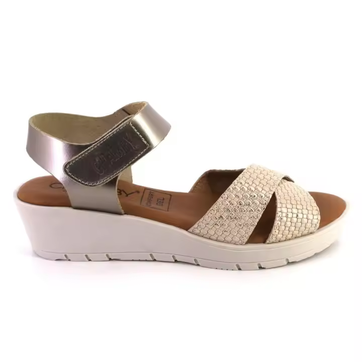 CABRERA 897 Sandalias de mujer platino PIEL 524 - 1