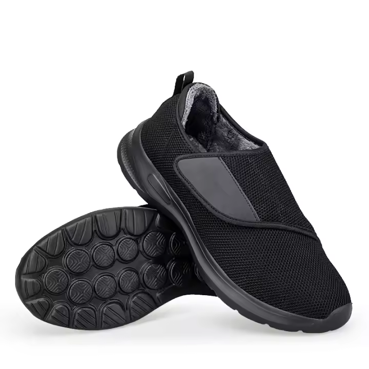 Zapatos De Caminar Para Mujer En Invierno Con Anchos Y Pies Enflados Ortopédicos Ajustables Confortables Diabéticos Con Cierre Hook & Loop Material De Suela De Goma - 1