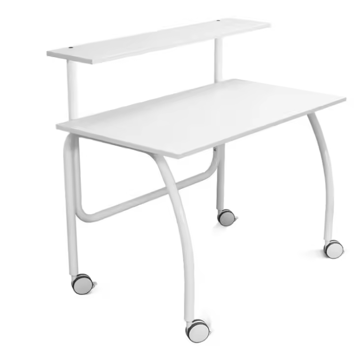 Rocada Escritorio Móvil con Ruedas - Mesa Auxiliar Blanca - Mesa Móvil para Ordenador - Oficinas, Clínicas, Mecánicos - 110x60cm - 1