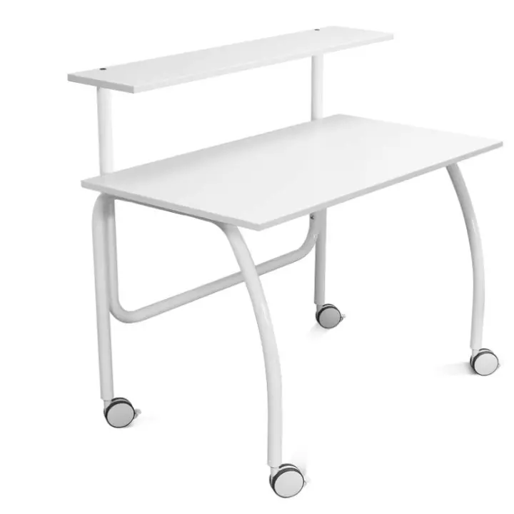 Rocada Escritorio Móvil con Ruedas - Mesa Auxiliar Blanca - Mesa Móvil para Ordenador - Oficinas, Clínicas, Mecánicos - 110x60cm - 1