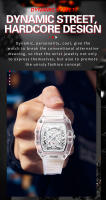 Reloj De Cuarzo Para Hombre En Forma De Barril Luminoso Y Personalizado De Silicona Alta Gama Calendario Integrado Resistente Al Agua Y Al Choque Estilo Transparente - details 1