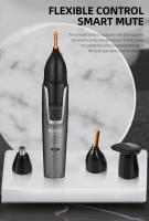Trimmer De Barba Recargable 3 En 1 Para Hombres Micro Afeitadora Limpiador De Pelo De Nariz Y Orejas Set De Aseo Kemei KM-312 - details 9